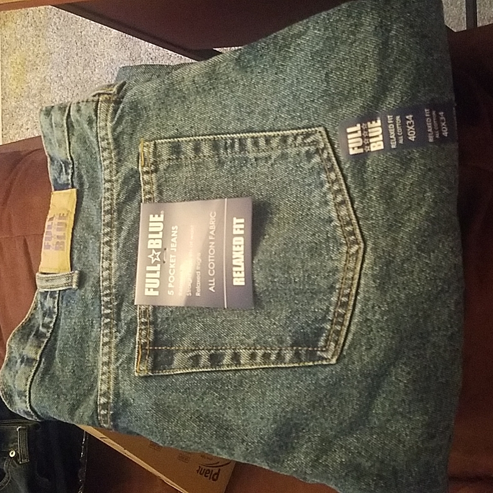 Brand new blue jeans